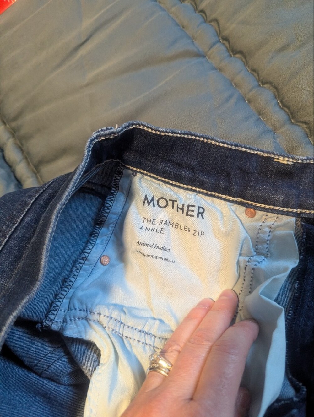MOTHER Dark Wash High-Rise Cropped Straight Jeans - Picture 3 of 6